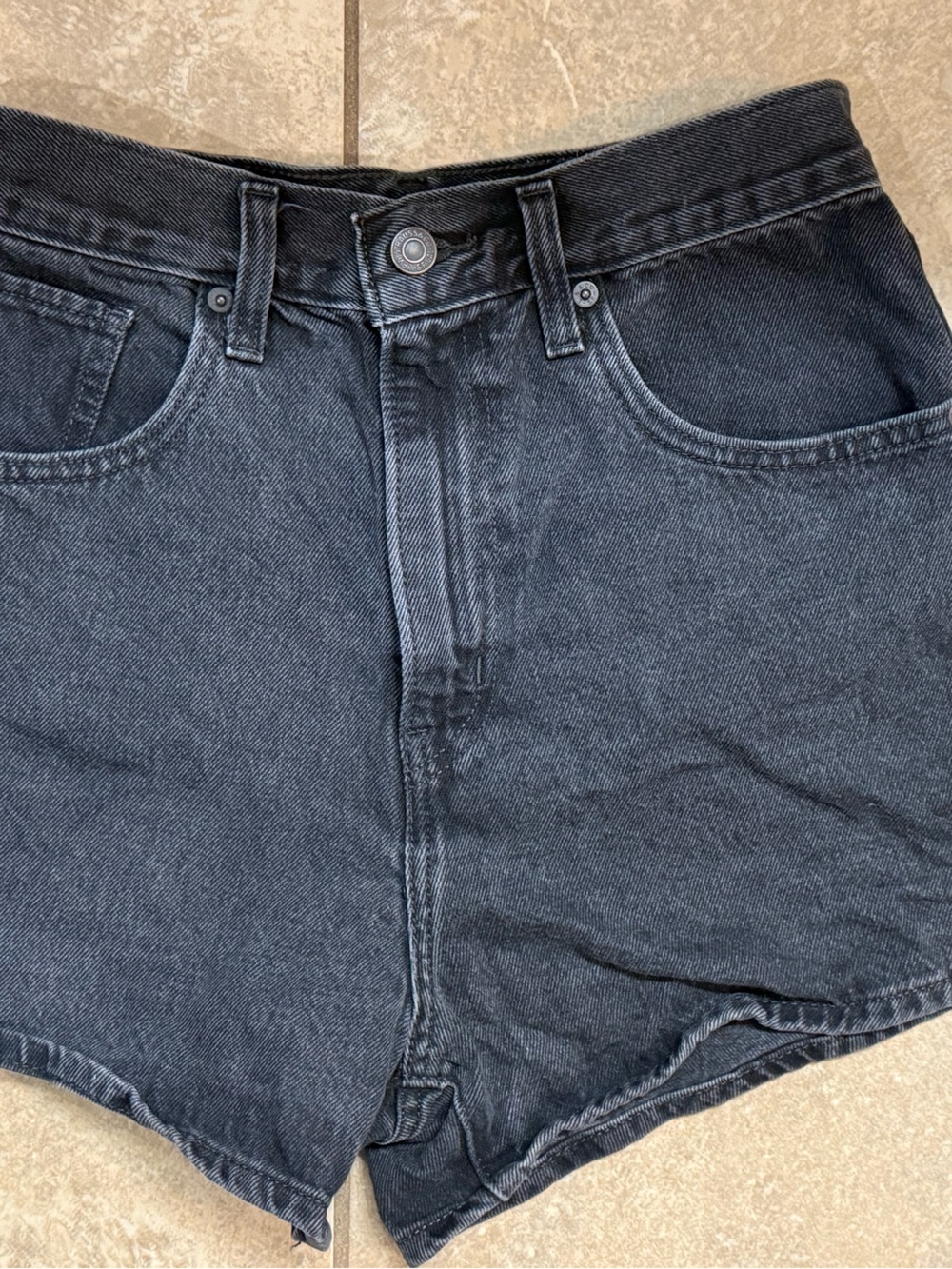 Levi's Black Wash Denim Shorts